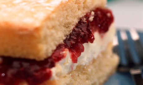 A slice of Victoria sponge cake