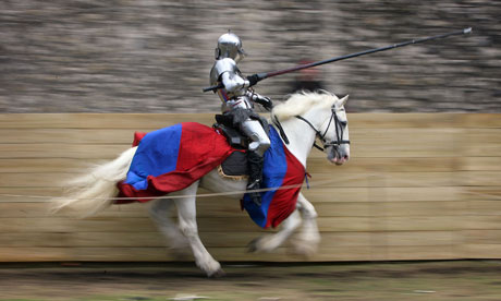 Man in knight's costume