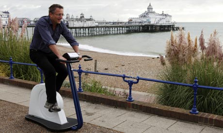 Michael Mosley on exercise bike Horizon