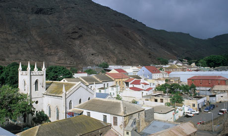 Jamestown, capital of remote Atlantic Ocean isalnd of St Helena