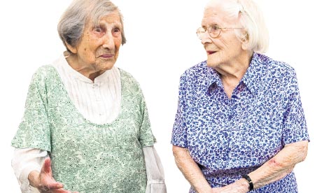 Hetty Bower, 106, and Peggy Megarry, 100