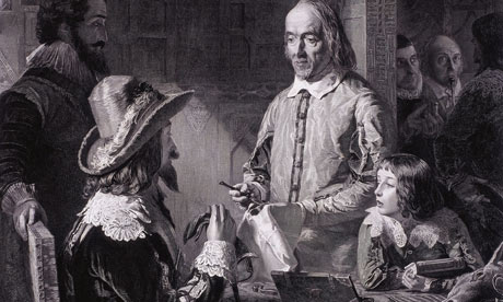 William Harvey showing circulation of blood to Charles I