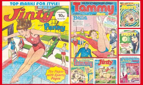 montage of vintage girls comics