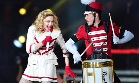 Madonna performs in Poland as part of her world tour. She is due in Moscow this week. Photograph: Jacek Turczyk/EPA