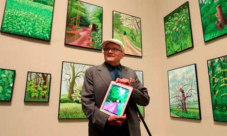David Hockney at the Guggenheim in Bilbao, Spain, May 2012.