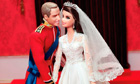 Dolls of Prince William and Catherine, Duchess of Cambridge on their wedding day