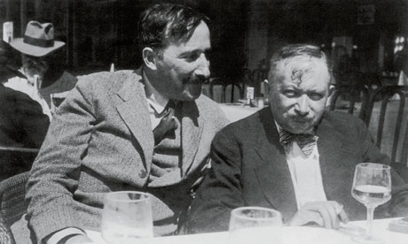 Joseph Roth, right, and Stefan Zweig photographed in Belgium, 1936.
