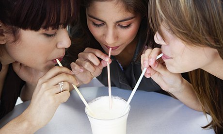 Girls Sharing Milkshake