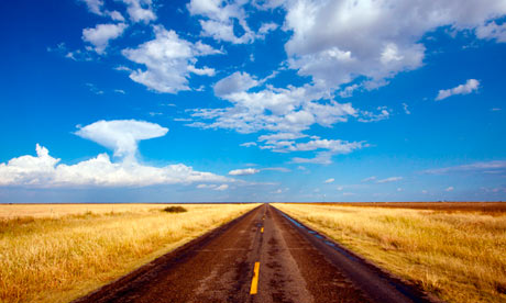 A lonely road on the Texas Panhandle