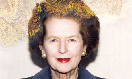 A corrupted portrait of Thatcher from Lisa Barnard’s Chateau Despair.