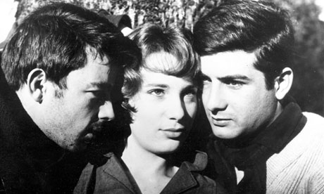 Gerard Blain, Bernadette Lafont and Jean-Claude Brialy in Chabrol's Le Beau Serge (1958).