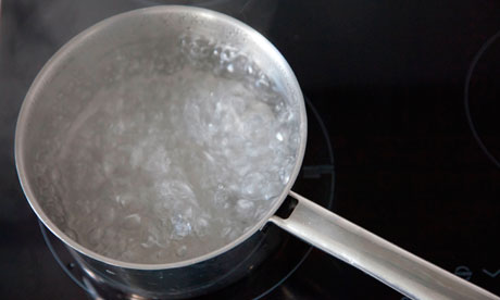 A pot of boiling water