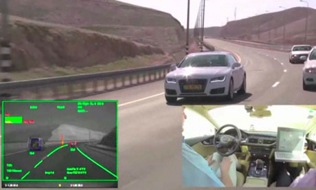A driverless Audi A7 in Israel