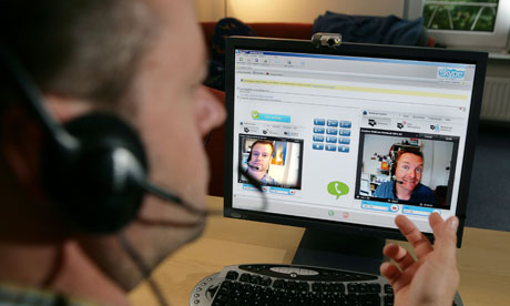 DEU, Germany : Phone call through the internet, skype