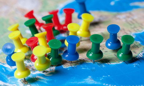 Too many pushpins located in a map