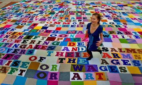 Giant knitted poem