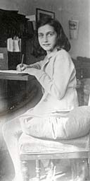 Anne Frank writing in 1941