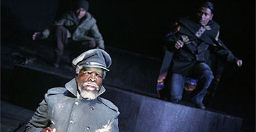 JohnKani (Ghost) and Vaneshran Arumugam (Hamlet) in Hamlet