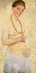 Detail from Paula Modersohn-Becker's Self-Portrait on Her Sixth Wedding Anniversary