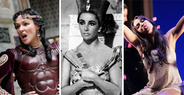 Frances Barber, Elizabeth Taylor and Danielle de Niese's Cleopatras