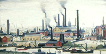 A Riverbank by LS Lowry