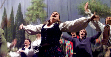 A production of Jack and the Beanstalk at the Mermaid Theatre, London