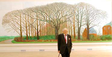David Hockney, with his painting Bigger Trees Near Warter (2007)