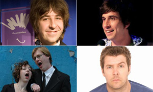 Clockwise from top left: David O'Doherty, Russell Kane, Rhod Gilbert and Russell Kane