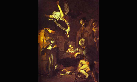 Caravaggio. Nativity with Saints Francis and Lawrence. 1609. Oil on canvas. San Lorenzo, Palermo, Italy