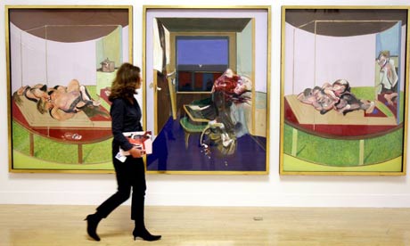 A visitor at Tate Britain's Francic Bacon exhibition