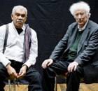 Derek Walcott and Seamus Heaney at the rehearsals for Burial at Thebes