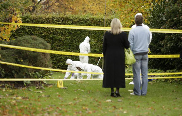 An artwork entitled 'The Bigger the Search Light the Larger the Circumference of the Unknown' by British artist Harland Miller at Frieze art fair 2008