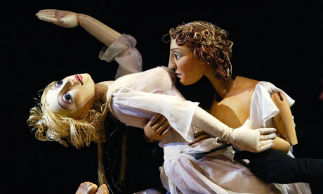 A scene from the RSC's Venus and Adonis at the Little Angel puppet theatre, London