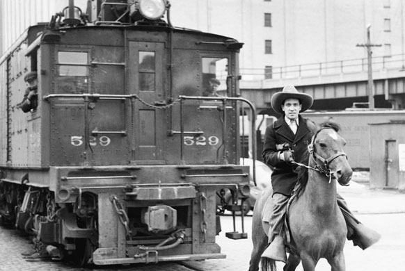 The so-called West Side cowboy, who rode in front of trains on New York's 10th Avenue to protect pedestrians. The line was later replaced by the High Line overhead railway