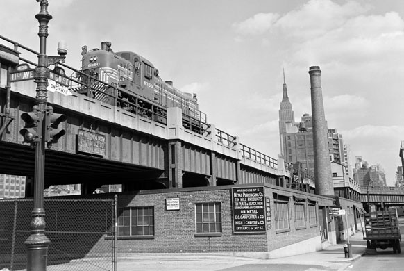 The High Line overhead railway in New York in 1953. Photograph: James Shaughnessy