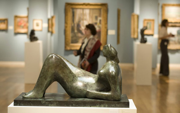 Working Model for Draped Reclining Figure by Henry Moore is shown during a press preview October 29, 2008 at Sotheby's in New York