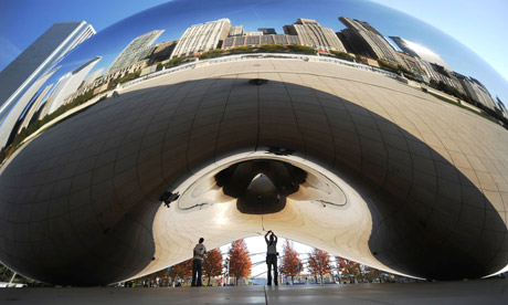 Cloud Gate by Anish Kapoor in Millennium Park, Chicago. Photograph: Jewel Samad/AFP