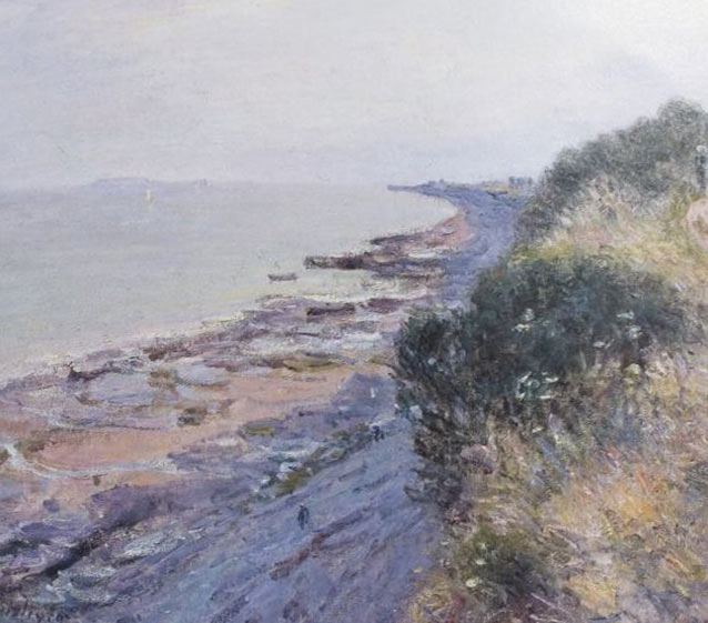 Catalogue image of Alfred Sisley's The Cliff at Penarth, evening, low tide, 1897