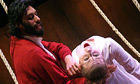 Robert Mountford (Prospero) and Caroline Kilpatrick (Ariel) in The Tempest by Tara Arts