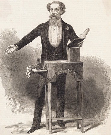 Charles Dickens giving a reading