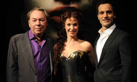 Andrew Lloyd Webber with the stars of Love Never Dies