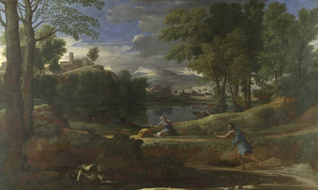 Nicolas Poussin's Landscape with a Man Killed by a Snake (probably 1648)