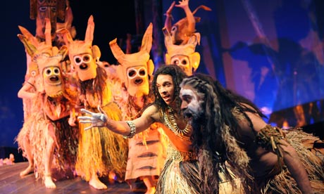 Craig Stein (Pilu) and Bhasker Patel (Mau's Father) in Nation at the Olivier, National Theatre