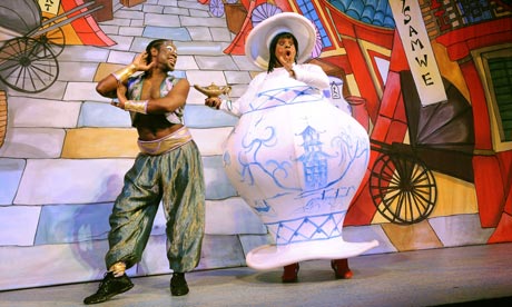 Kat B and Clive Rowe in Aladdin at Hackney Empire