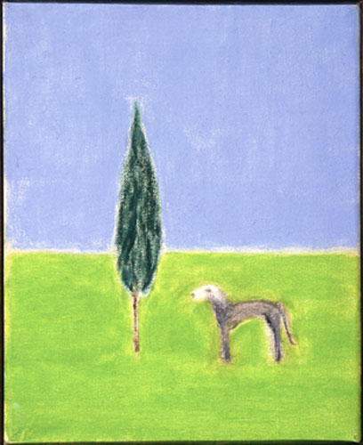 Craigie Aitchison: Cypress Tree and Bedlington by Craigie Aitchison