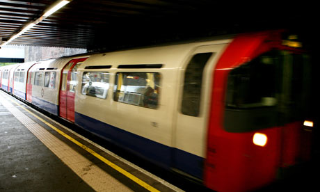 london underground train. A Piccadilly line train at