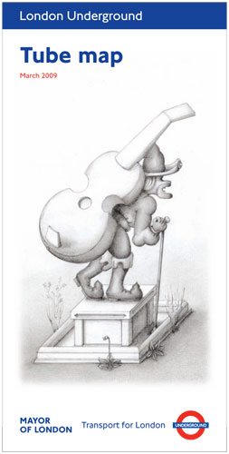 Tube map art: Paul Noble, Troubadour Carrying a Cytiole, March 2009.