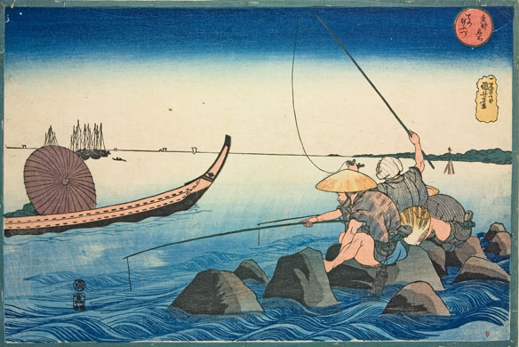 Kuniyoshi: Fishermen at Teppozu, by Utagawa Kuniyoshi.