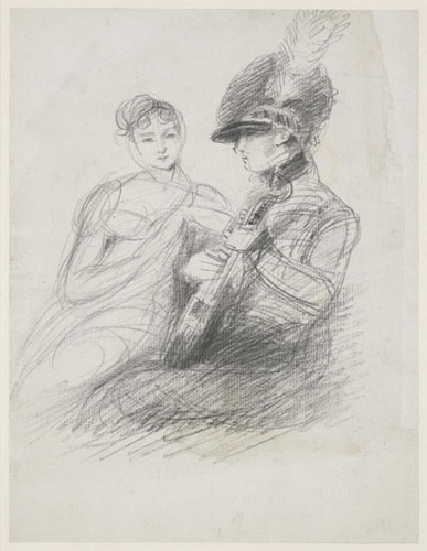 Constable's portraits: Soldier playing Guitar, c1806 by John Constable