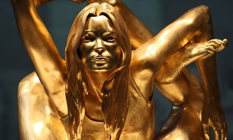 Siren, 2008, a gold statue of Kate Moss by Marc Quinn
